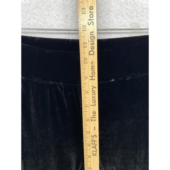 EILEEN FISHER Velvet Pants Small Stretch Jersey Pull On Elastic Waist Black USA - Picture 5 of 8